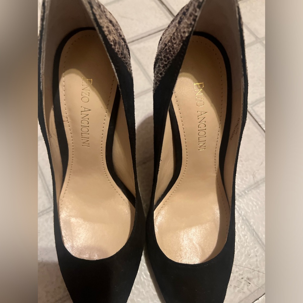 Enzo Angiolini Black Suede & Python High Heels, 5… - image 3